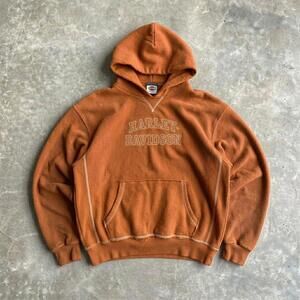 Harley Davidson Orange Hoodie Spell Out